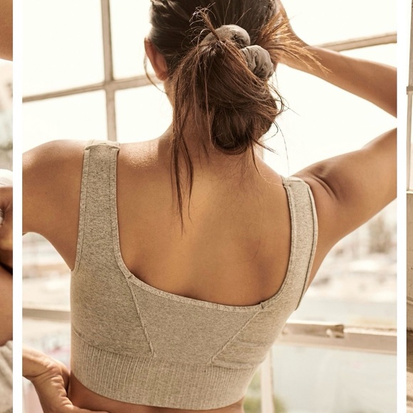 Sold NWOT Free People Good Karma Heather square neck bra - Picture 3 of 5